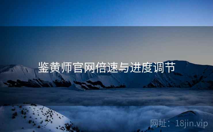 鉴黄师官网倍速与进度调节