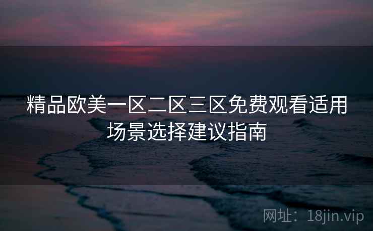 精品欧美一区二区三区免费观看适用场景选择建议指南