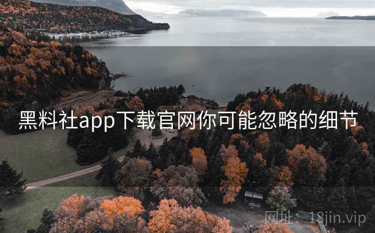 黑料社app下载官网你可能忽略的细节